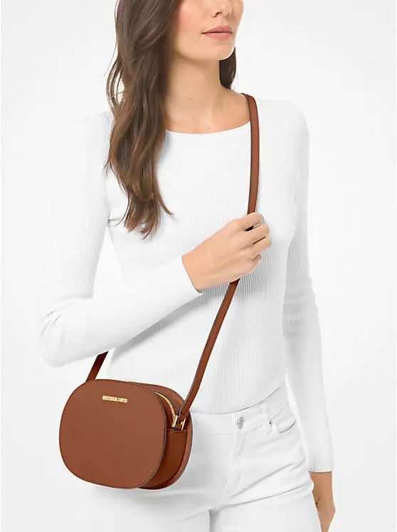 Michael Kors Jet Set Travel Medium Saffiano Leather Crossbody Bag Brown image 2