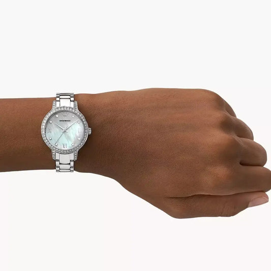 Emporio Armani Three-Hand Stainless Steel Watch – authentic Emporio Armani Sri Lanka