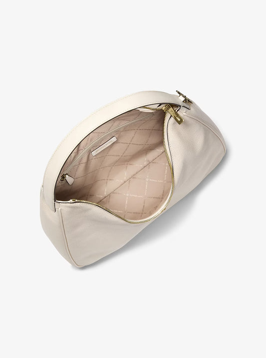 Michael Kors Nayla Medium Pebbled Leather Hobo Shoulder Bag White – authentic Michael Kors Sri Lanka