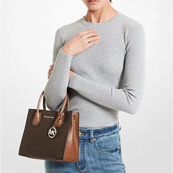 Michael Kors Mercer Medium Logo and Leather Accordion Crossbody Bag image 2