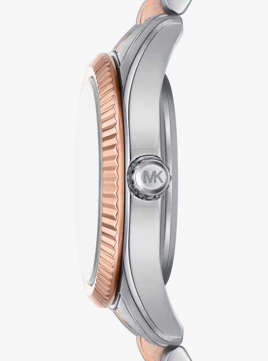 Michael Kors Lexington Three-Hand Two-Tone Rose Gold & Stainless Steel Watch image 1