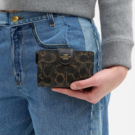 Coach Medium Corner Zip Wallet In Loved Signature Canvas – authentic Coach Sri Lanka