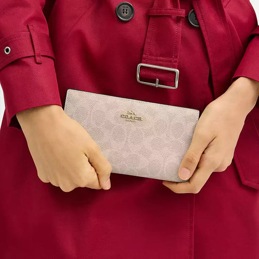 Coach Slim Zip Wallet In Signature Canvas – authentic Coach Sri Lanka