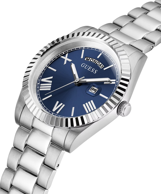 GUESS Mens Silver Tone Day/Date Watch image 1