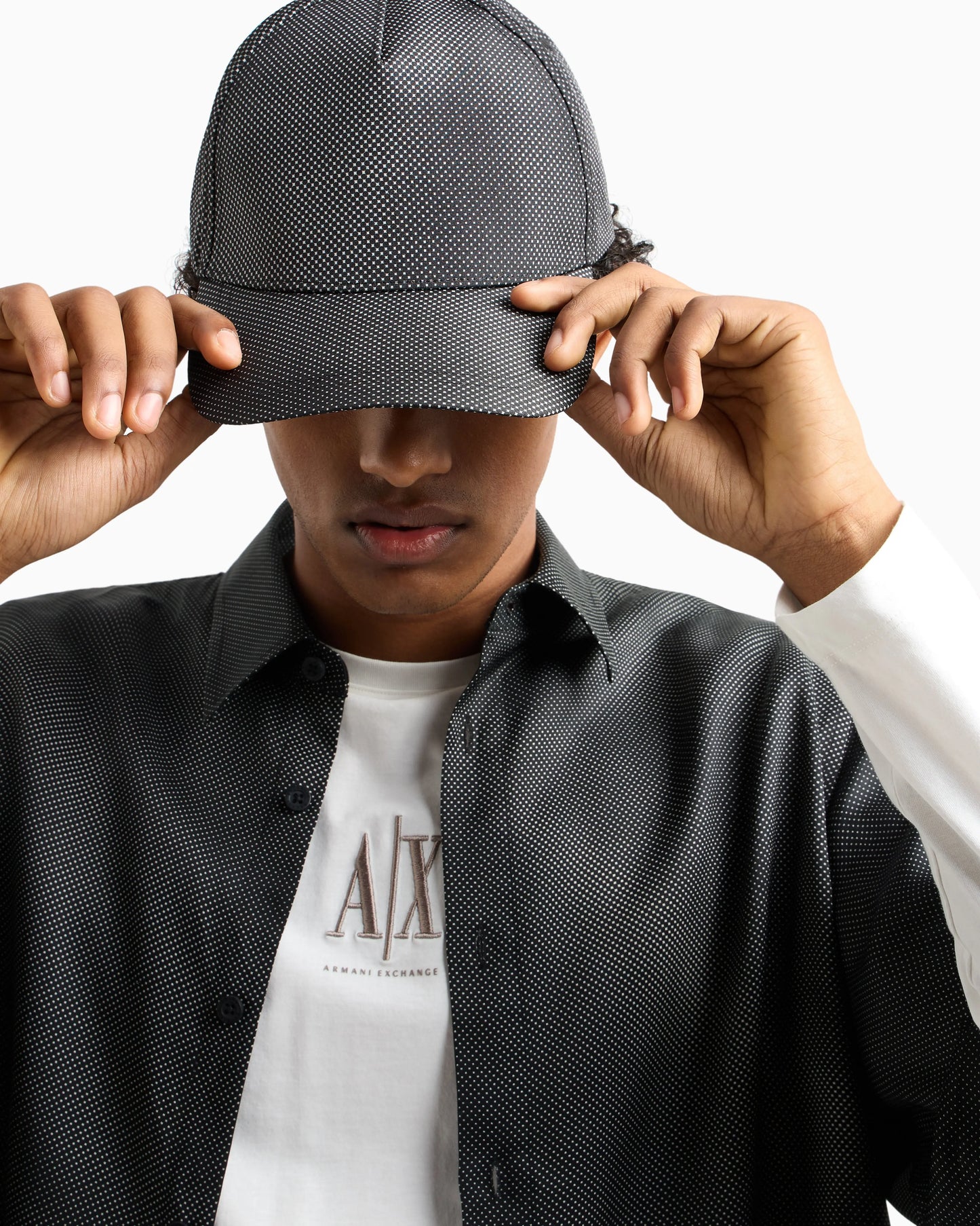 Armani Exchange Polka Dot Visor Hat Armani Exchange