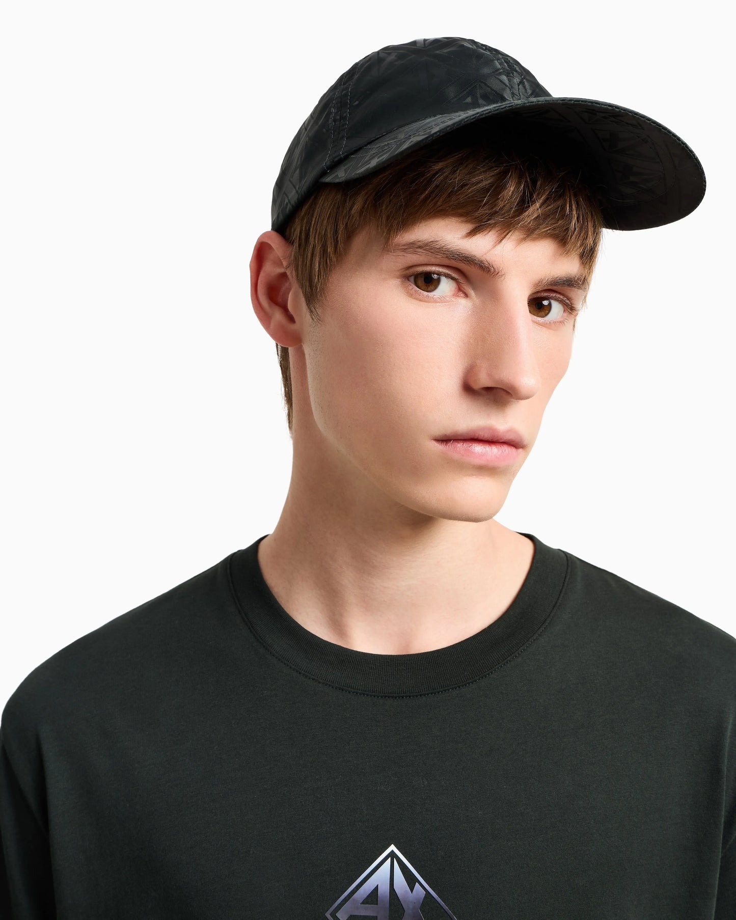 Armani Exchange Satin Fabric Visor Hat With Logo Armani Exchange