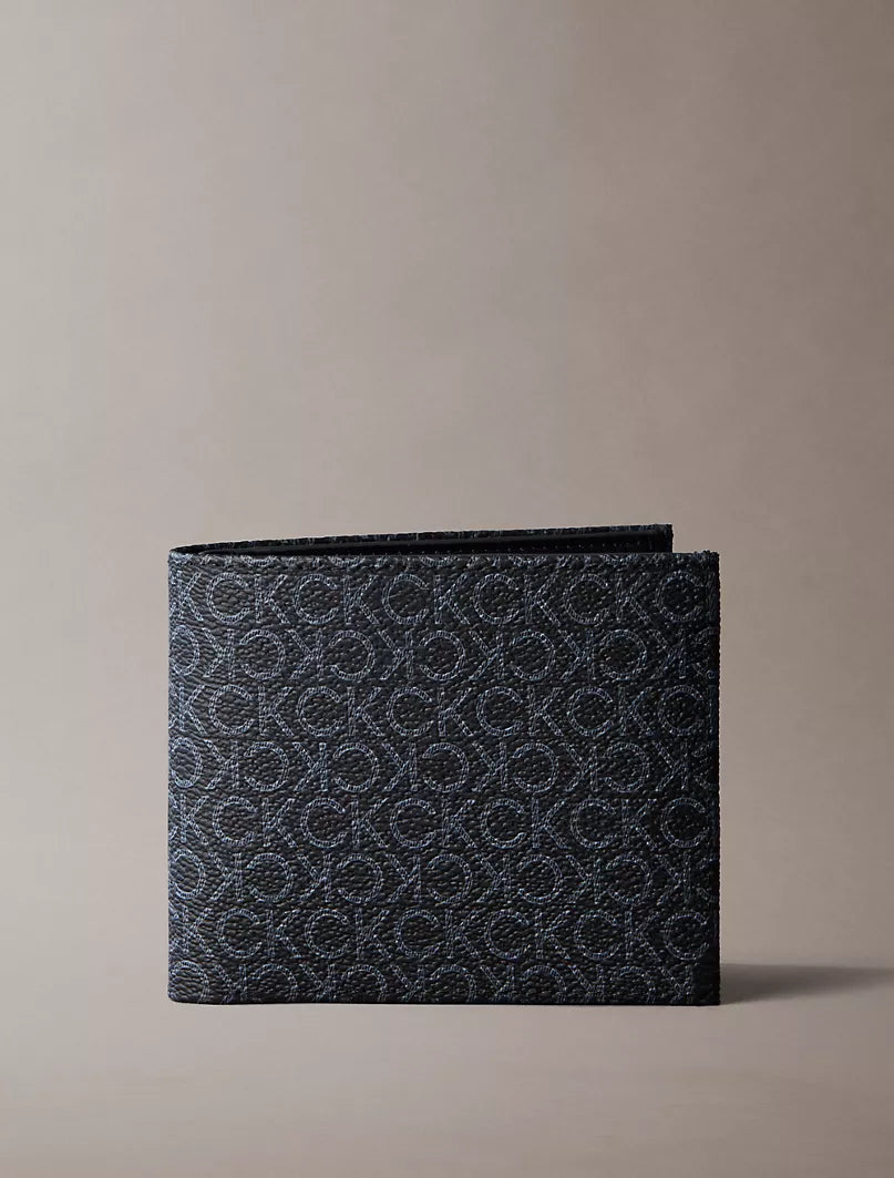 Calvin Klein Allover Monogram Logo Bifold Wallet with Coin Pouch