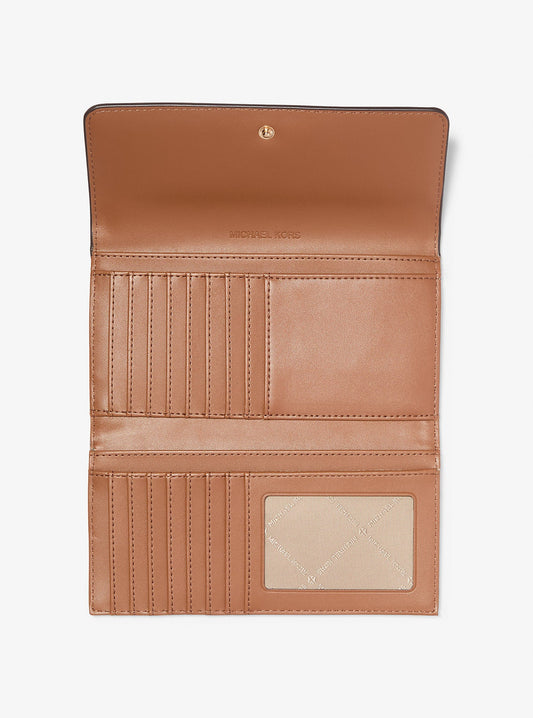 Michael Kors Jet Set Large Logo Trifold Wallet Brown – authentic Michael Kors Sri Lanka