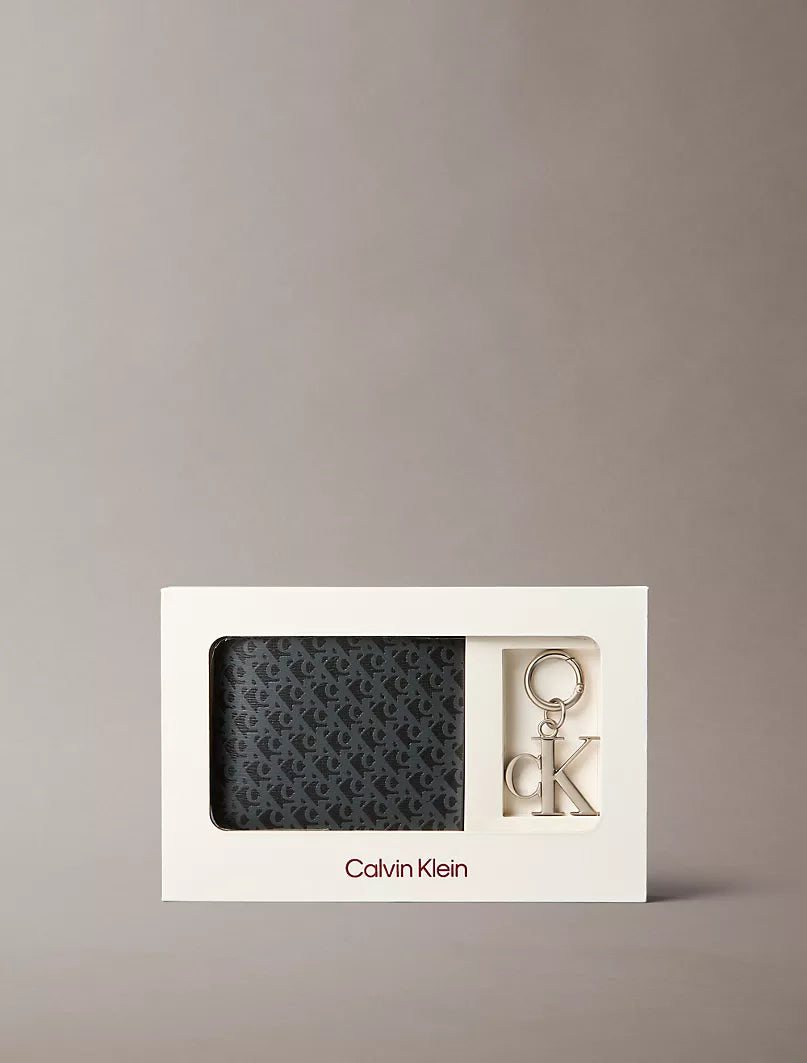 Calvin Klein Refined Leather Wallet + Key Ring Gift Set
