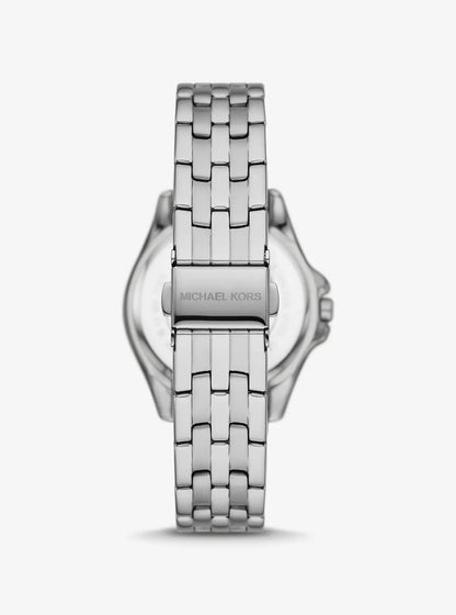 Michael Kors Mini Pilot Baguette Rainbow Pavé Silver-Tone Watch image 2