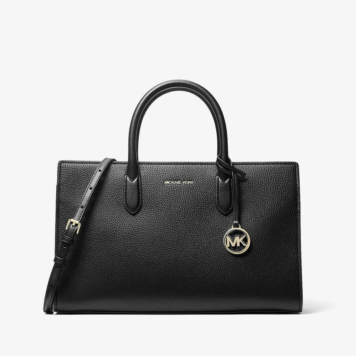 Michael Kors Scarlett medium satchel in black pebbled finish – authentic Michael Kors Sri Lanka