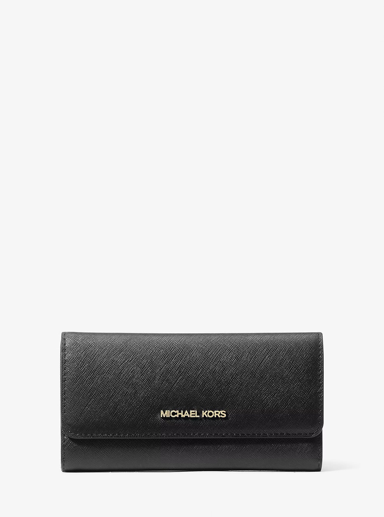 Michael Kors Jet Set Travel Crossgrain Leather Tri-Fold Wallet image 0