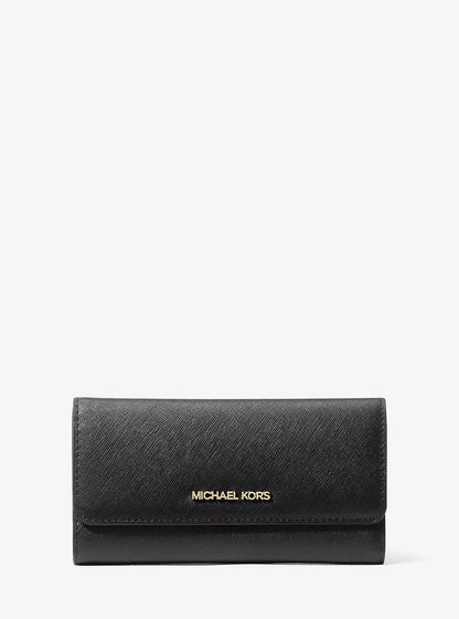 Michael Kors Jet Set Travel Crossgrain Leather Tri-Fold Wallet image 0