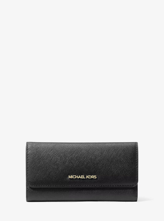 Michael Kors Jet Set Travel Crossgrain Leather Tri-Fold Wallet image 0