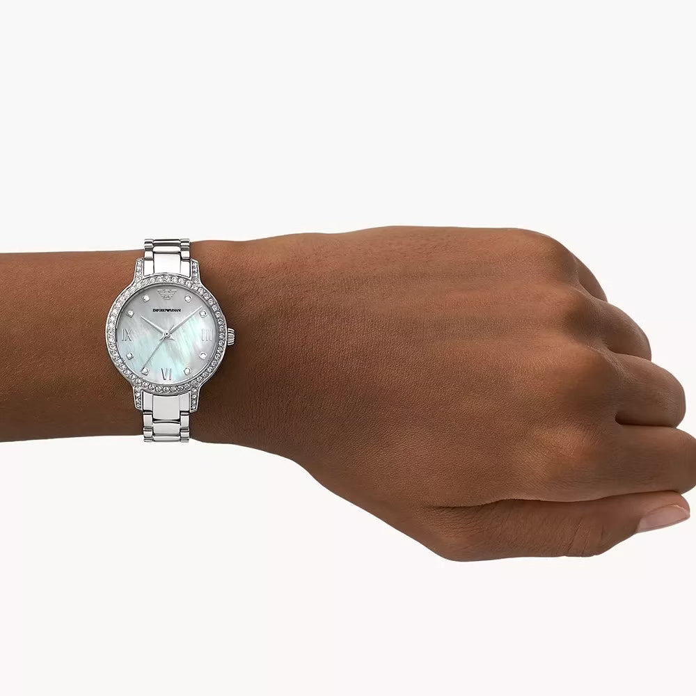 Emporio Armani Three-Hand Stainless Steel Watch image 1