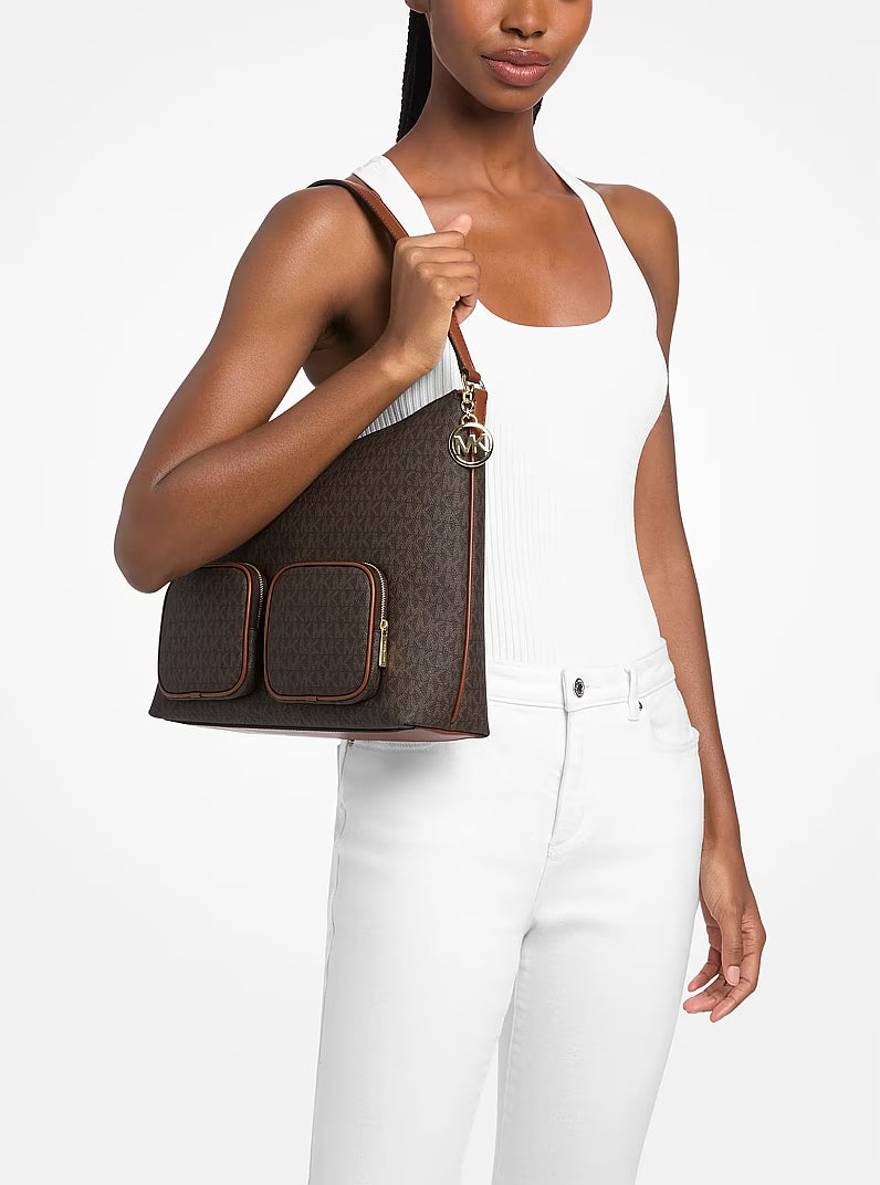 Merritt Large Signature Logo Cargo Shoulder Bag