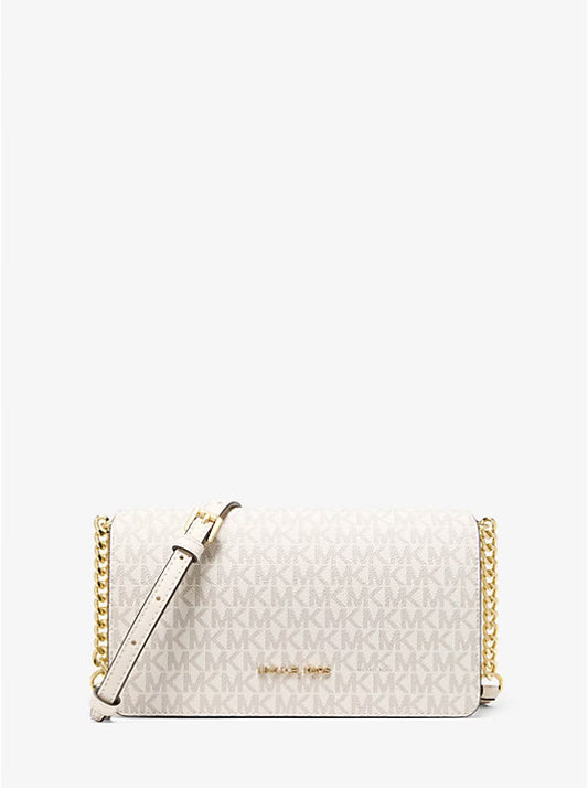 Michael Kors Jet Set Medium Signature Logo Crossbody Bag White image 0