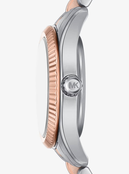Michael Kors Lexington Three-Hand Two-Tone Rose Gold &amp; Stainless Steel Watch image 1