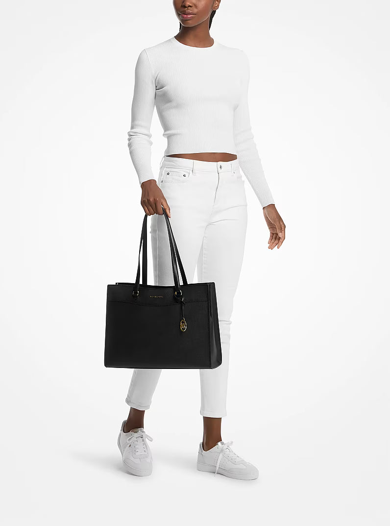 Michael Kors Jet Set Travel Large Saffiano Leather Pocket Tote Bag
