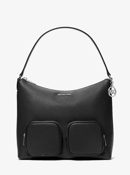 Michael Kors Merritt Large Pebbled Leather Cargo Shoulder Bag