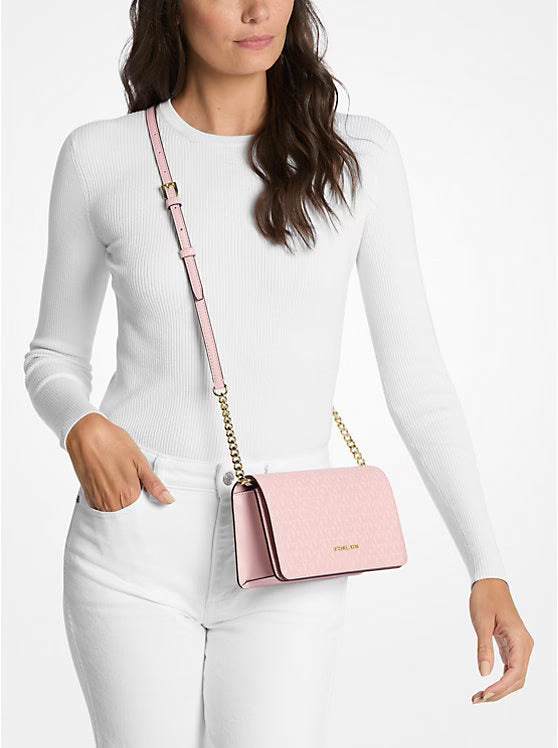 Michael Kors Jet Set Medium Signature Logo Crossbody Bag Pink image 2
