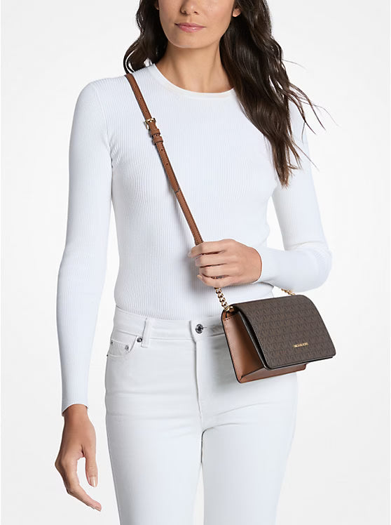 Michael Kors Jet Set Medium Signature Logo Crossbody Bag Brown image 2