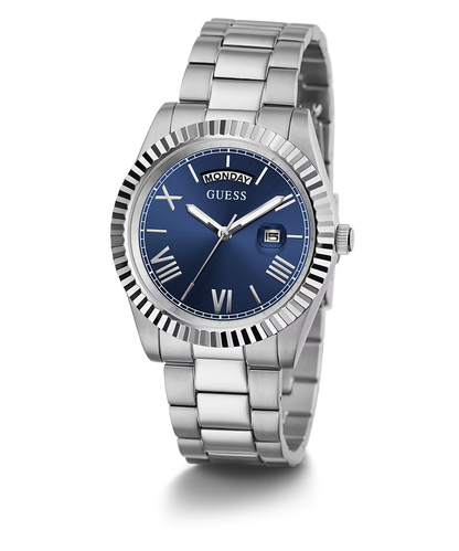 GUESS Mens Silver Tone Day/Date Watch image 0
