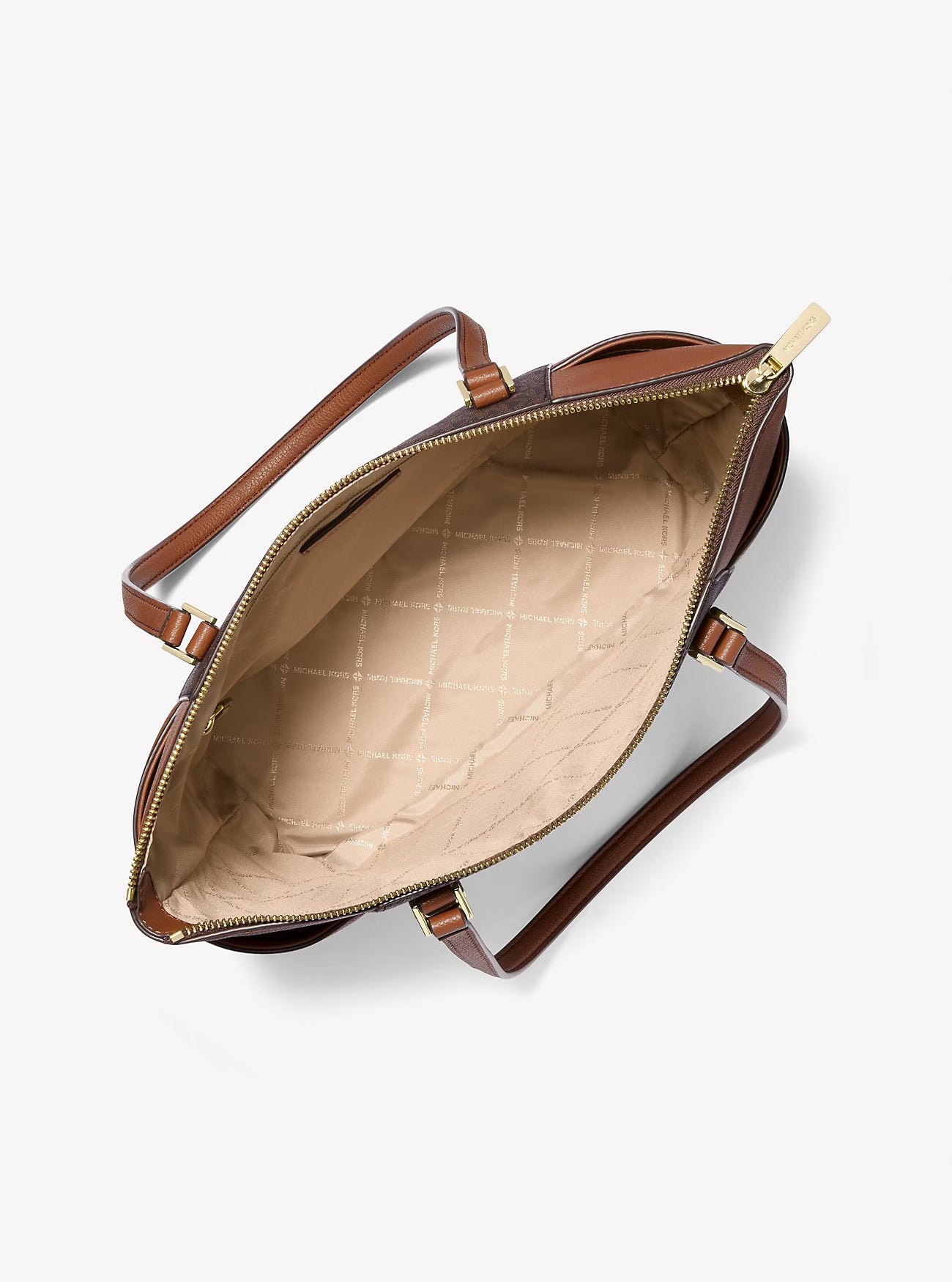 Michael Kors Charlotte Large Logo and Leather Top-Zip Tote Bag image 1