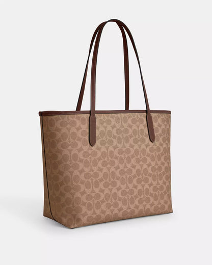 Coach City Tote In Signature Canvas image 2