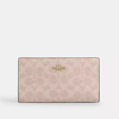 Coach Slim Zip Wallet In Signature Canvas