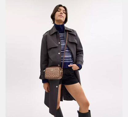 Coach Mini Jamie Camera Bag In Signature Canvas Tan image 1