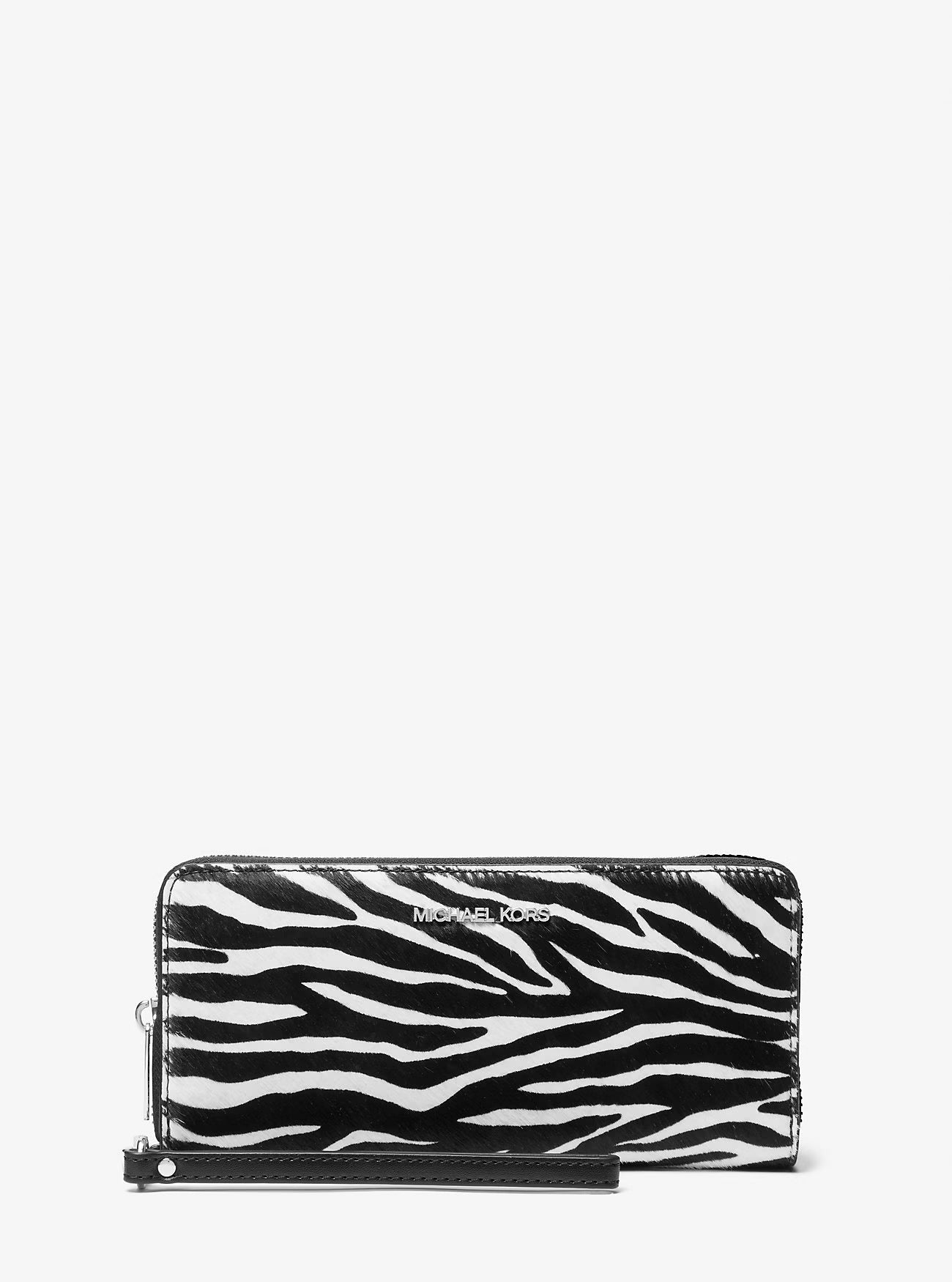 Michael Kors Jet Set Travel Zebra Print Calf Hair Continental Wallet image 0