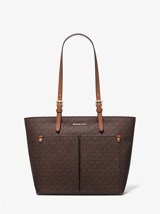 Michael Kors Jet Set Medium Logo Pocket Tote Bag Brown image 0