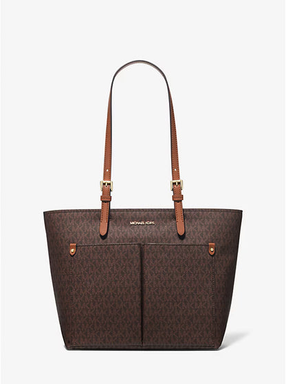 Michael Kors Jet Set Medium Logo Pocket Tote Bag Brown image 0