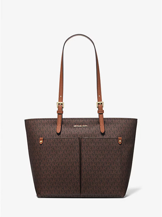 Michael Kors Jet Set Medium Logo Pocket Tote Bag Brown image 0