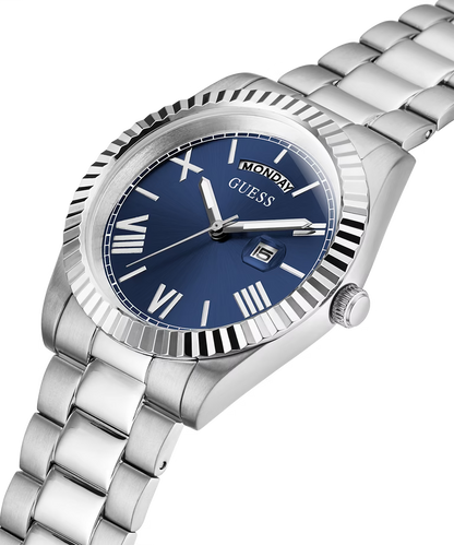 GUESS Mens Silver Tone Day/Date Watch image 1