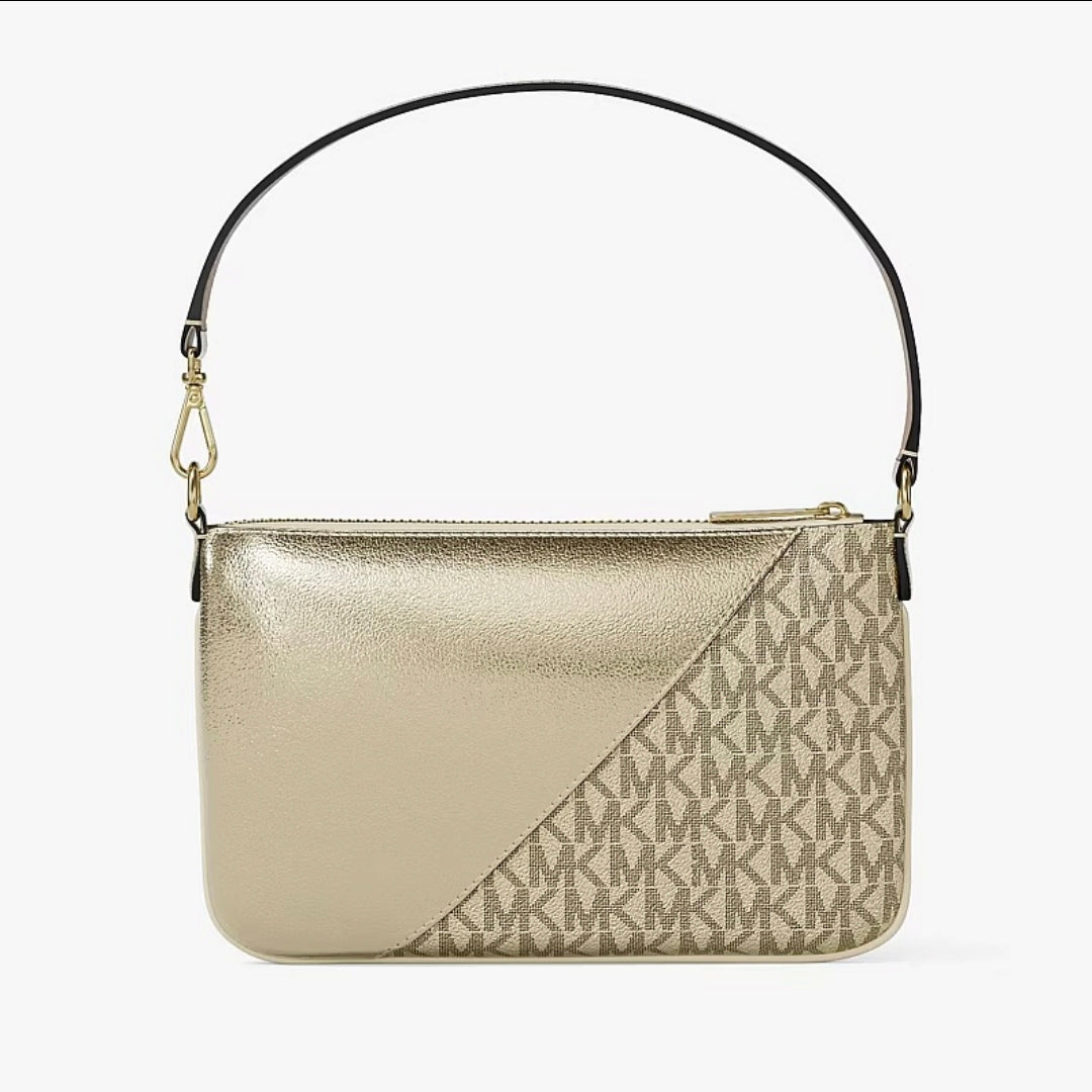 Michael Kors Jet Set Travel Metallic and Signature Logo Wristlet