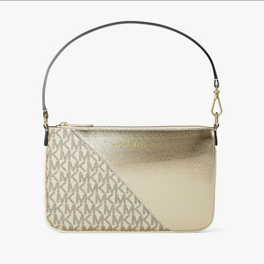 Michael Kors Jet Set Travel Metallic and Signature Logo Wristlet