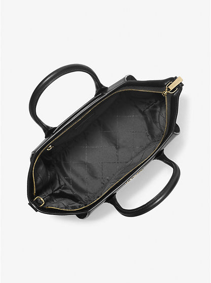 Michael Kors Avril Large Leather And Suede Satchel