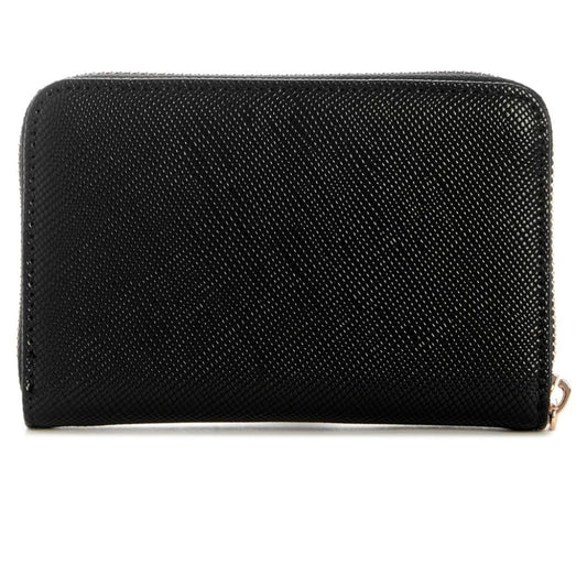 Guess Laurel II medium zip around wallet black – gold-tone zip closure detail view