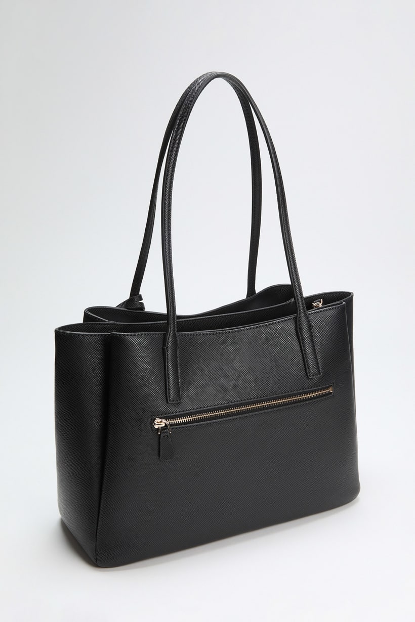 Guess Noelle tote bag black – side profile detail view