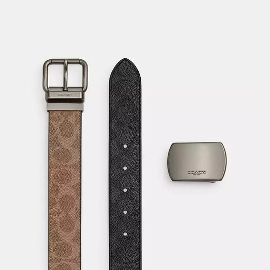 Coach Boxed Roller Buckle Cut-To-Size Reversible Belt, 38 Mm Gift Set