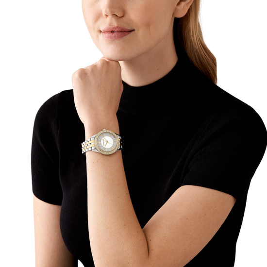 Michael Kors Harlowe Three-Hand Two-Tone Stainless Steel Watch Michael Kors
