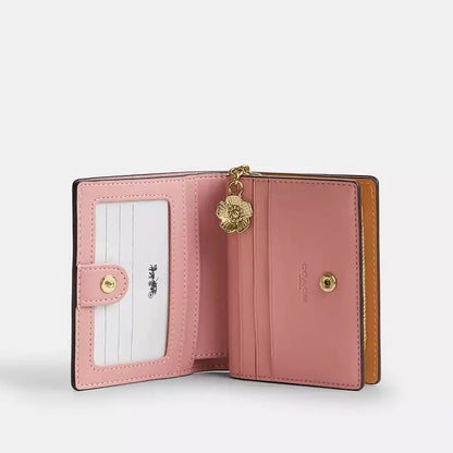 Coach Snap Wallet In Signature Canvas With Charm