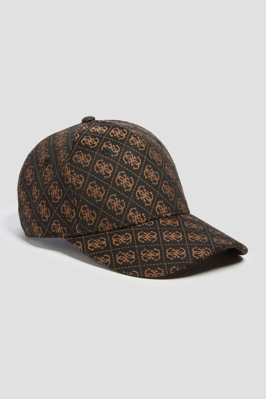 Guess jacquard Quattro G baseball hat in dark brown – authentic Guess Sri Lanka