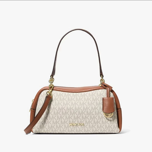 Michael Kors Cecily Small Signature Logo Shoulder Bag White