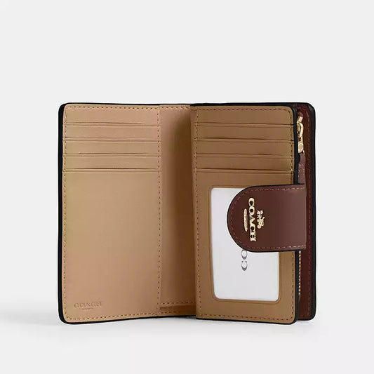 Coach Medium Corner Zip Wallet In Signature Canvas