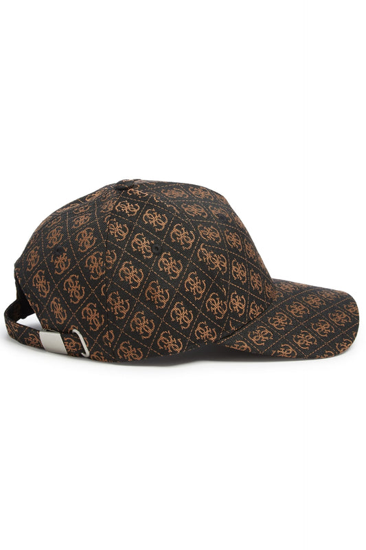 Guess Quattro G baseball hat dark brown – worn styling detail view
