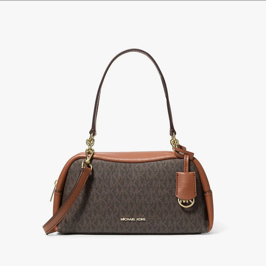 Michael Kors Cecily Small Signature Logo Shoulder Bag Brown