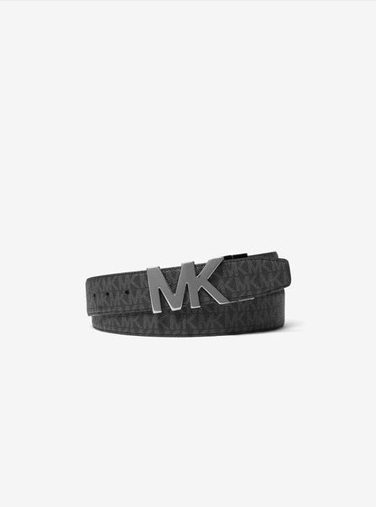 Michael Kors Reversible Signature Logo and Leather Belt Brown